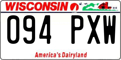 WI license plate 094PXW