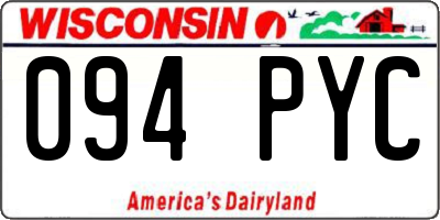 WI license plate 094PYC