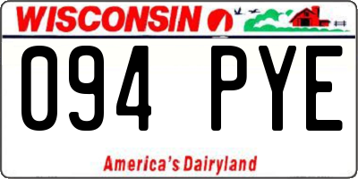 WI license plate 094PYE