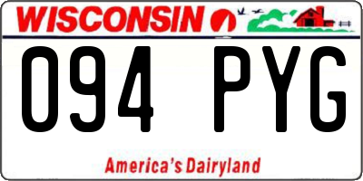 WI license plate 094PYG