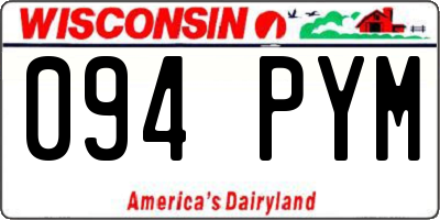 WI license plate 094PYM