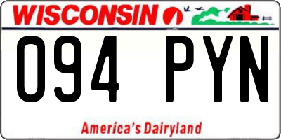 WI license plate 094PYN
