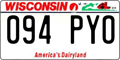 WI license plate 094PYO