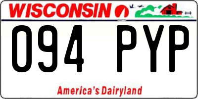 WI license plate 094PYP