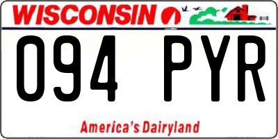 WI license plate 094PYR