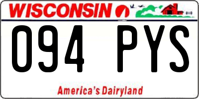 WI license plate 094PYS