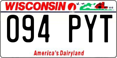 WI license plate 094PYT