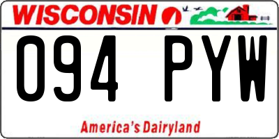 WI license plate 094PYW