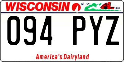 WI license plate 094PYZ