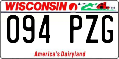 WI license plate 094PZG