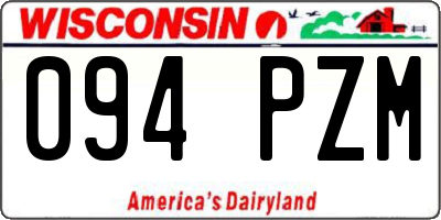 WI license plate 094PZM