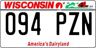 WI license plate 094PZN
