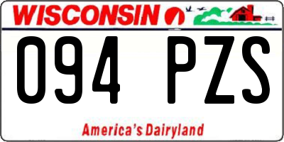 WI license plate 094PZS