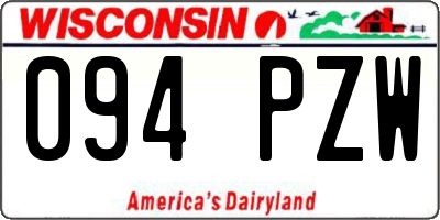 WI license plate 094PZW