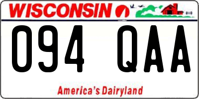 WI license plate 094QAA