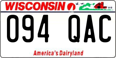 WI license plate 094QAC