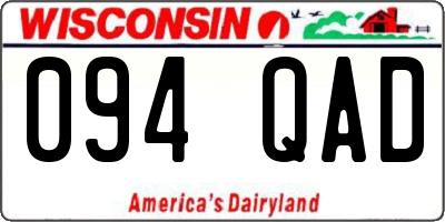 WI license plate 094QAD
