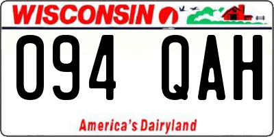 WI license plate 094QAH