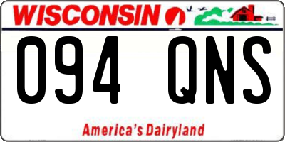 WI license plate 094QNS