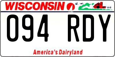 WI license plate 094RDY