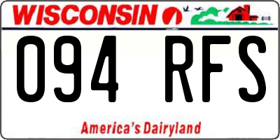 WI license plate 094RFS