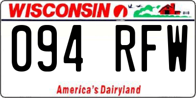WI license plate 094RFW