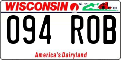 WI license plate 094ROB