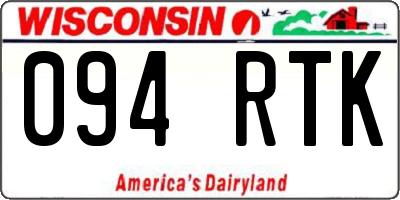 WI license plate 094RTK