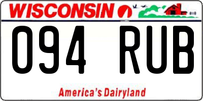 WI license plate 094RUB