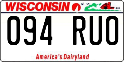 WI license plate 094RUO