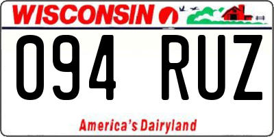 WI license plate 094RUZ