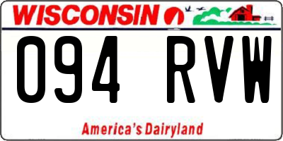 WI license plate 094RVW
