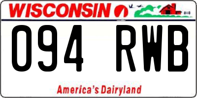 WI license plate 094RWB