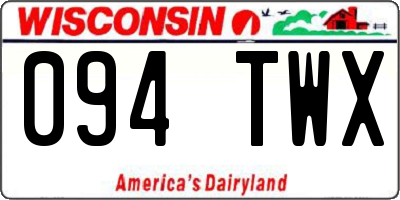 WI license plate 094TWX