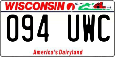 WI license plate 094UWC