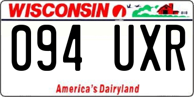 WI license plate 094UXR