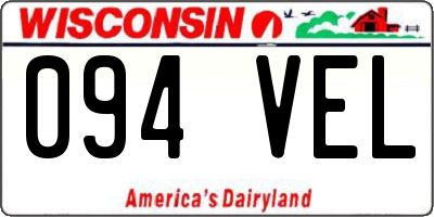 WI license plate 094VEL