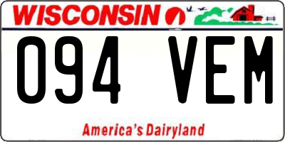 WI license plate 094VEM