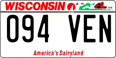WI license plate 094VEN