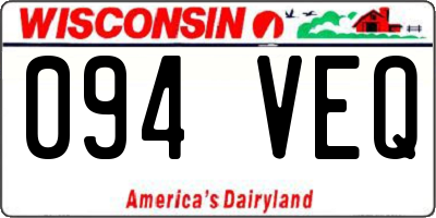 WI license plate 094VEQ