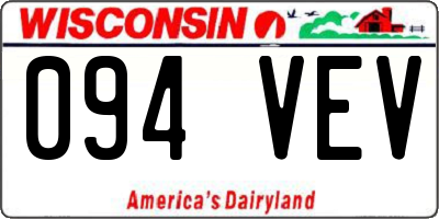 WI license plate 094VEV