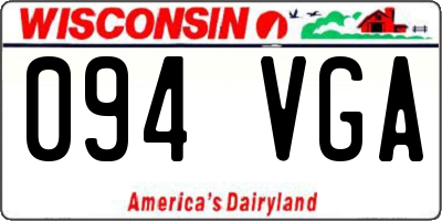 WI license plate 094VGA