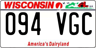 WI license plate 094VGC