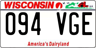 WI license plate 094VGE