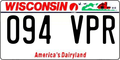 WI license plate 094VPR