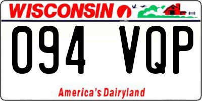 WI license plate 094VQP