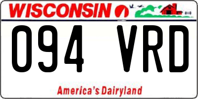 WI license plate 094VRD