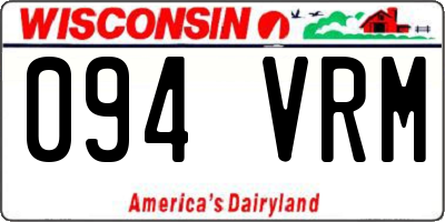 WI license plate 094VRM