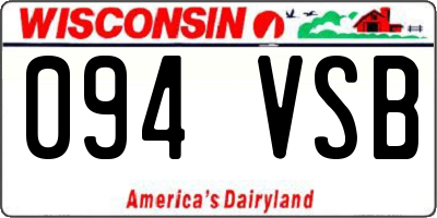 WI license plate 094VSB