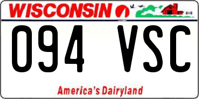 WI license plate 094VSC
